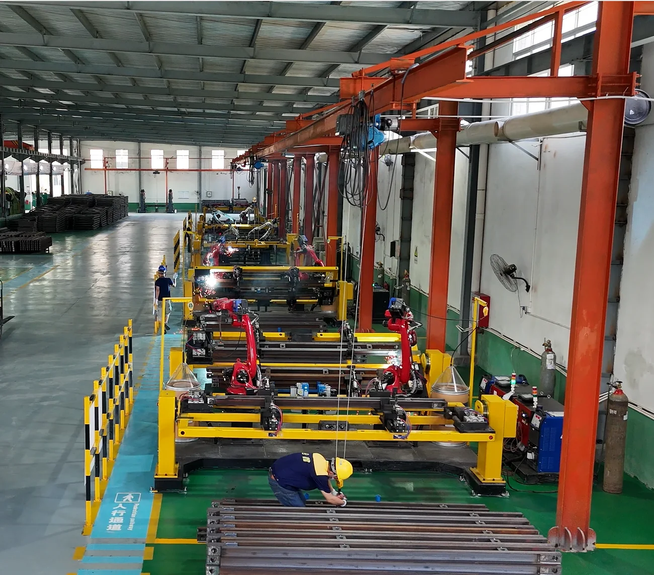 Robotic welding production line for Bailey bridge components